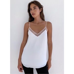 Aritzia Babaton Mesh Galen Tank Top • White | Size XS